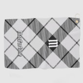Clan MacFarlane Black and White Tartan Golfhandtuch (Horizontal)