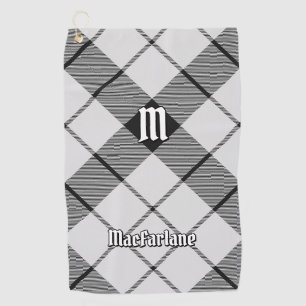 Clan MacFarlane Black and White Tartan Golfhandtuch