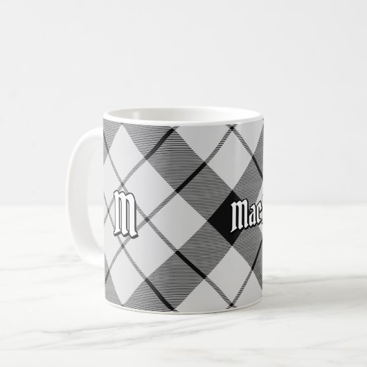 Clan MacFarlane Black and White Tartan Kaffeetasse (Vorderseite Links)