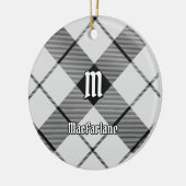 Clan MacFarlane Black and White Tartan Keramik Ornament (Links)