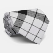 Clan MacFarlane Black and White Tartan Krawatte (Gerollt)