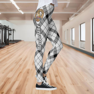 Clan MacFarlane Black and White Tartan Leggings