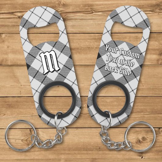 Clan MacFarlane Black and White Tartan Mini Flaschenöffner