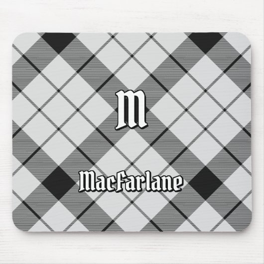 Clan MacFarlane Black and White Tartan Mousepad (Vorne)