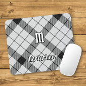 Clan MacFarlane Black and White Tartan Mousepad