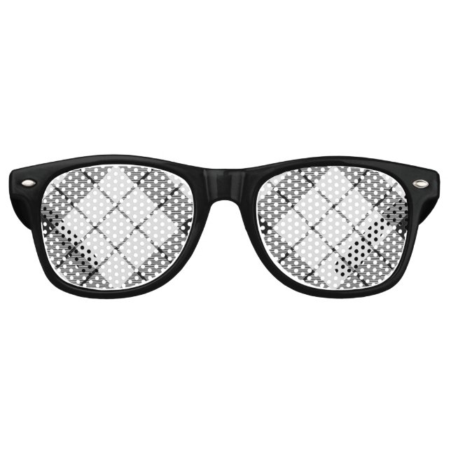 Clan MacFarlane Black and White Tartan Partybrille (Vorderseite)