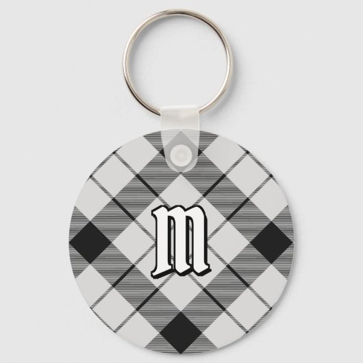 Clan MacFarlane Black and White Tartan Schlüsselanhänger (Vorderseite)