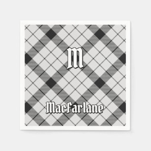 Clan MacFarlane Black and White Tartan Serviette