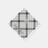 Clan MacFarlane Black and White Tartan Serviette (Ecke)