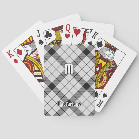 Clan MacFarlane Black and White Tartan Spielkarten (Rückseite)