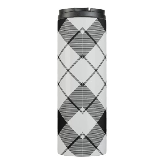 Clan MacFarlane Black and White Tartan Thermosbecher (Rückseite)