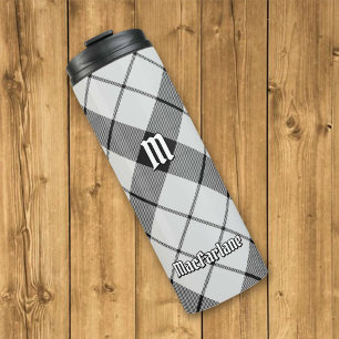Clan MacFarlane Black and White Tartan Thermosbecher