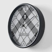 Clan MacFarlane Black and White Tartan Uhr (Winkel)