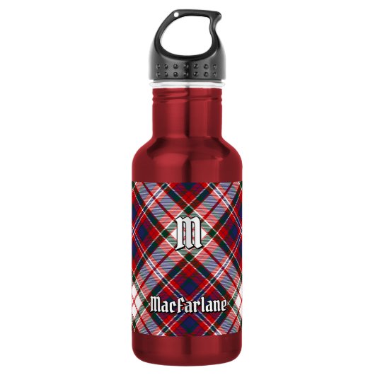 Clan MacFarlane Dress Tartan Edelstahlflasche (Vorderseite)