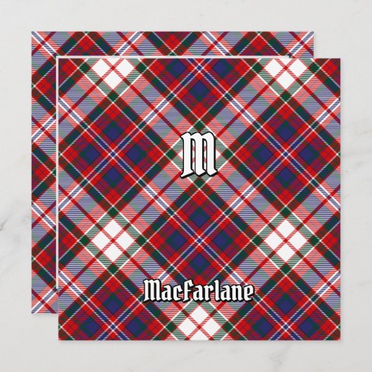 Clan MacFarlane Dress Tartan Einladung (Vorne/Hinten)