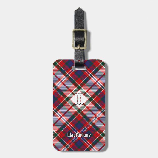 Clan MacFarlane Dress Tartan Gepäckanhänger (Vorderseite vertikal)