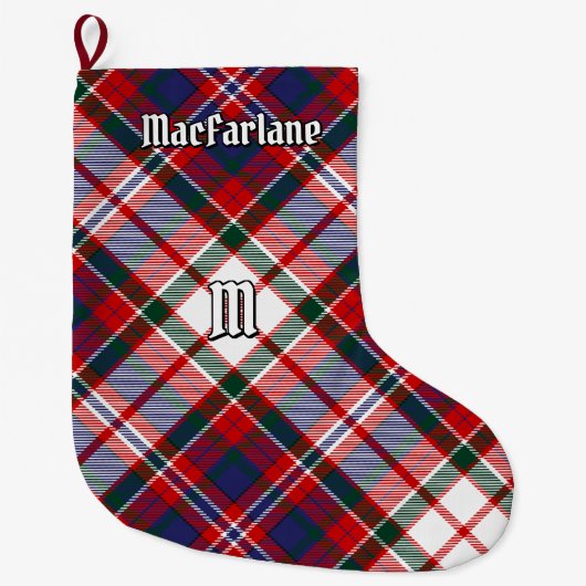 Clan MacFarlane Dress Tartan Großer Weihnachtsstrumpf (Vorderseite)