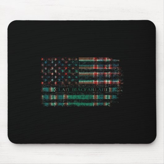 Clan Macfarlane Hunting Scottish Tartan Us Flag Sc Mousepad (Vorne)
