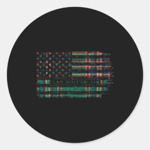 Clan Macfarlane Hunting Scottish Tartan Us Flag Sc Runder Aufkleber