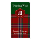 Clan MacFarlane Kariert Wedding Mini Wine Labels (Vorne)
