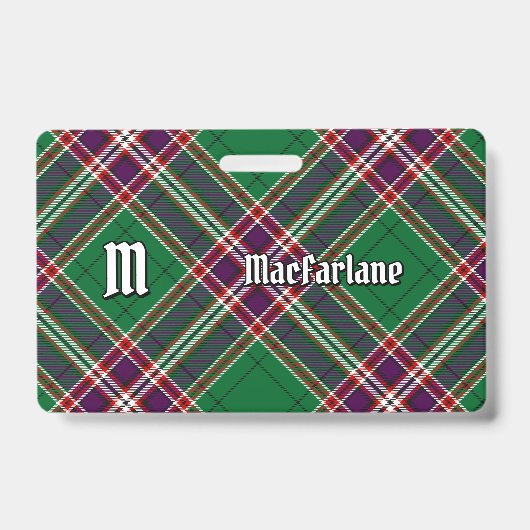 Clan MacFarlane Modern Hunting Tartan Ausweis (Vorderseite)