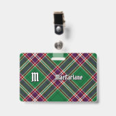 Clan MacFarlane Modern Hunting Tartan Ausweis (Vorderseite mit Clip)