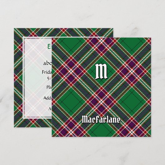 Clan MacFarlane Modern Hunting Tartan Einladung (Vorne/Hinten)