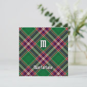 Clan MacFarlane Modern Hunting Tartan Einladung (Stehend Vorderseite)