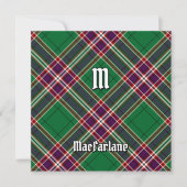 Clan MacFarlane Modern Hunting Tartan Einladung (Vorderseite)