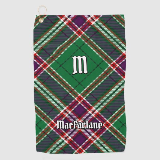 Clan MacFarlane Modern Hunting Tartan Golfhandtuch (Vorderseite)