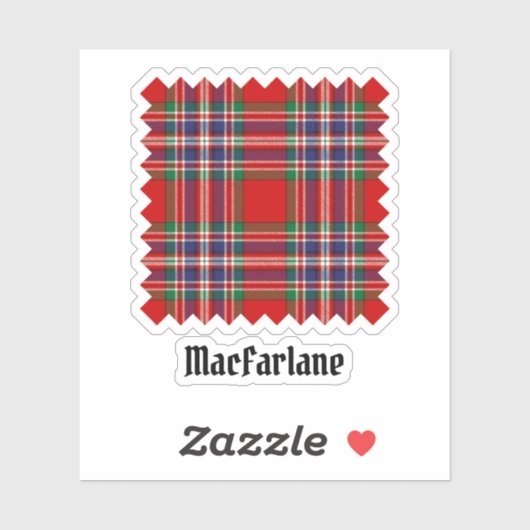 Clan MacFarlane Red Tartan Aufkleber (Blatt)