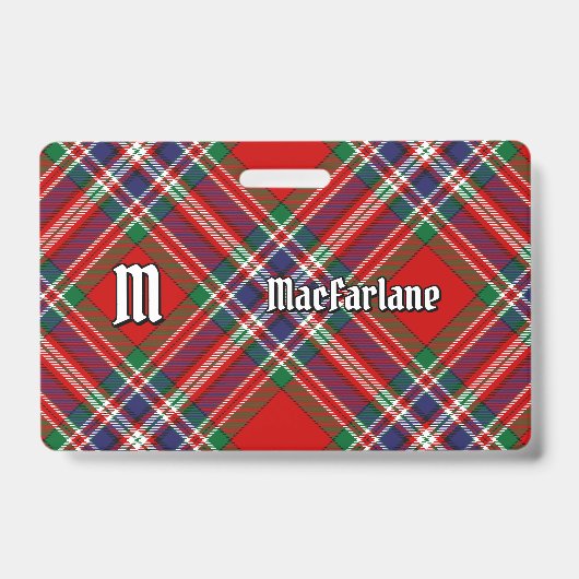 Clan MacFarlane Red Tartan Ausweis (Vorderseite)