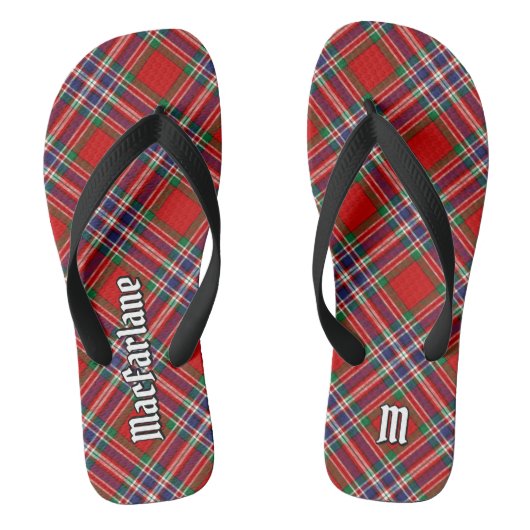 Clan MacFarlane Red Tartan Badesandalen (Fußbett)