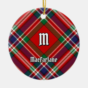 Clan MacFarlane Red Tartan Keramik Ornament