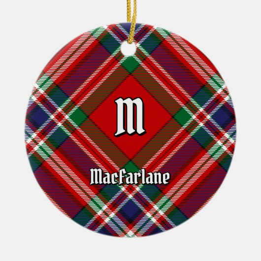 Clan MacFarlane Red Tartan Keramik Ornament (Vorne)