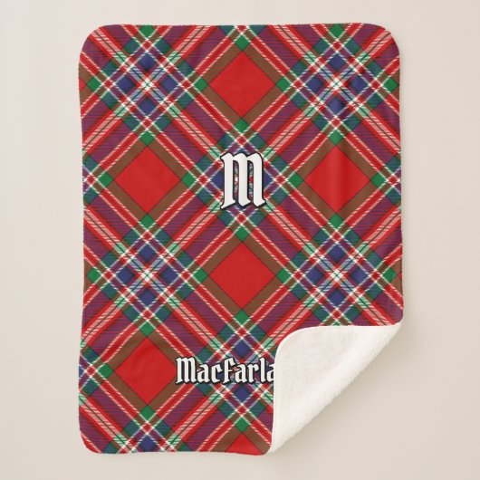 Clan MacFarlane Red Tartan Sherpadecke (Vorderseite)