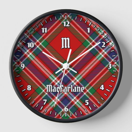 Clan MacFarlane Red Tartan Uhr (Vorderseite)