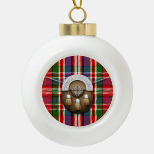 Clan MacFarlane Red Tartan und Sporran Keramik Kugel-Ornament