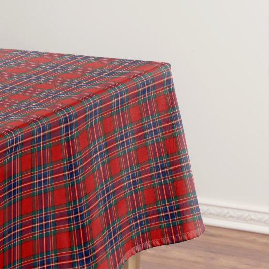 Clan MacFarlane Red und Royal Blue Scottish Tartan Tischdecke (Beispiel)