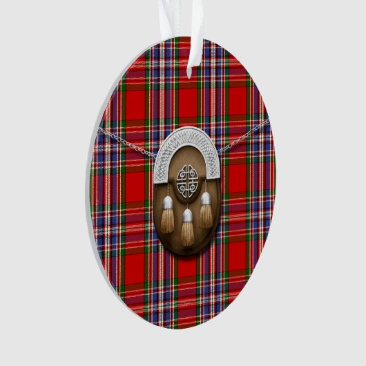 Clan MacFarlane roter Tartan und Sporran Ornament (Vorderseite)