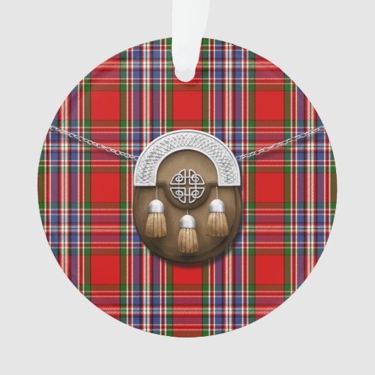 Clan MacFarlane roter Tartan und Sporran Ornament (Vorderseite)