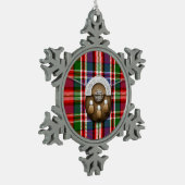 Clan MacFarlane roter Tartan und Sporran Schneeflocken Zinn-Ornament (Links)