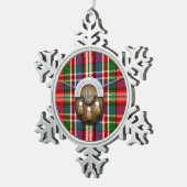 Clan MacFarlane roter Tartan und Sporran Schneeflocken Zinn-Ornament (Rechts)