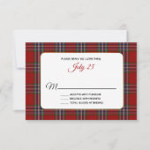 Clan MacFarlane Tartan Karierte Wedding RSVP Card (Vorderseite)