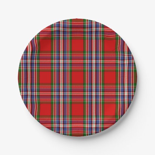 Clan MacFarlane Tartan Pappteller (Vorderseite)