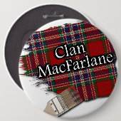 Clan MacFarlane Tartan-Pinsel Button (Vorne & Hinten)