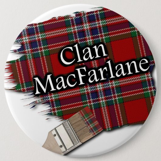 Clan MacFarlane Tartan-Pinsel Button (Vorderseite)