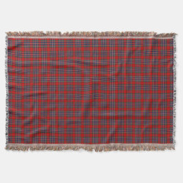 Clan MacFarlane Tartan Red and Blue Scottish Karie Decke