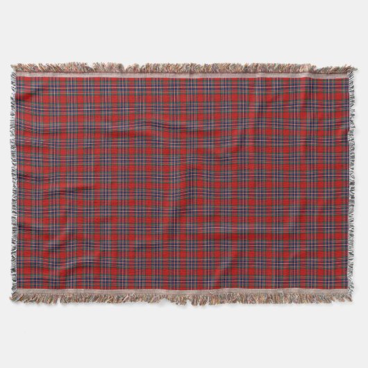 Clan MacFarlane Tartan Red and Blue Scottish Karie Decke (Vorderseite)