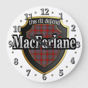Clan MacFarlane Tartan Scottish Dream Clock Große Wanduhr